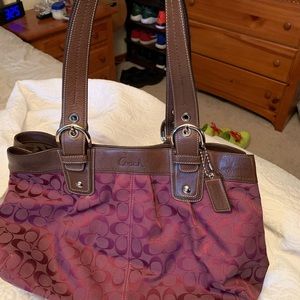 Leather and fabric Coach purse (authentic)